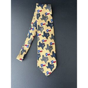 Texas FLAG And Texas Map Tie - 100% Silk Made In USA